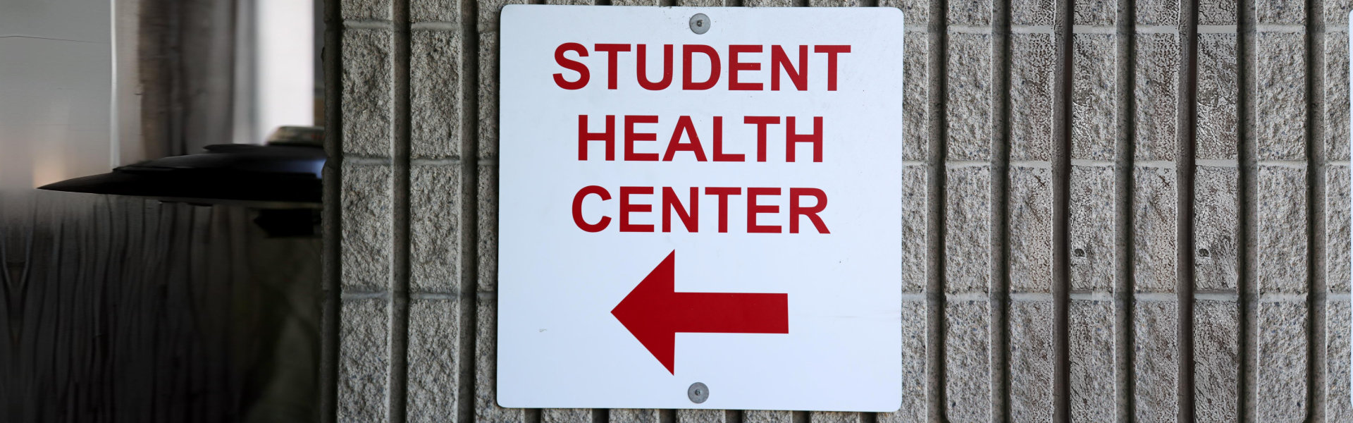 student healthcare sign